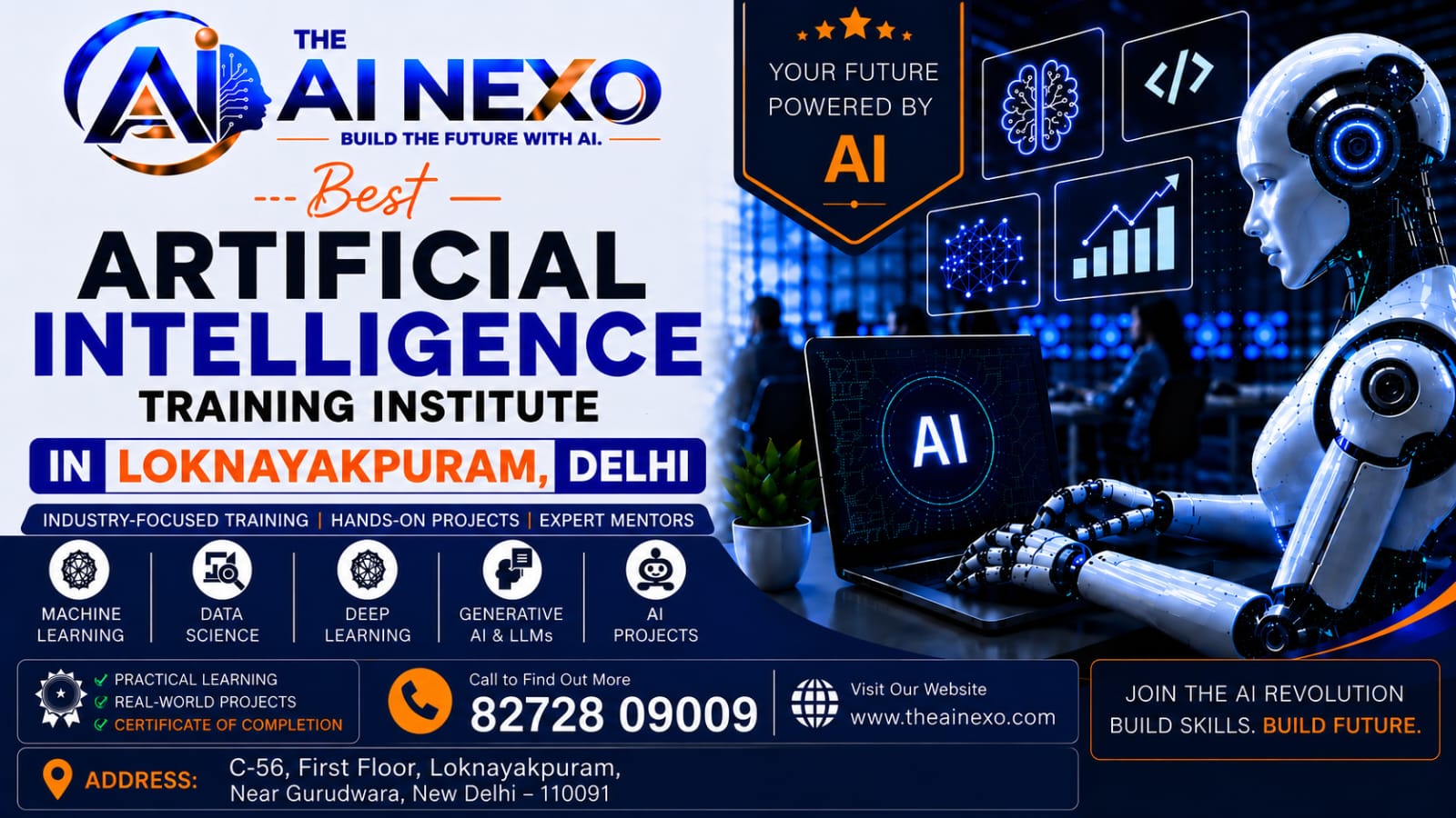 Best Artificial Intelligence Training Institute in Loknayakpuram, Delhi | AI Coaching, Classes & Professional Courses - The AI NEXO