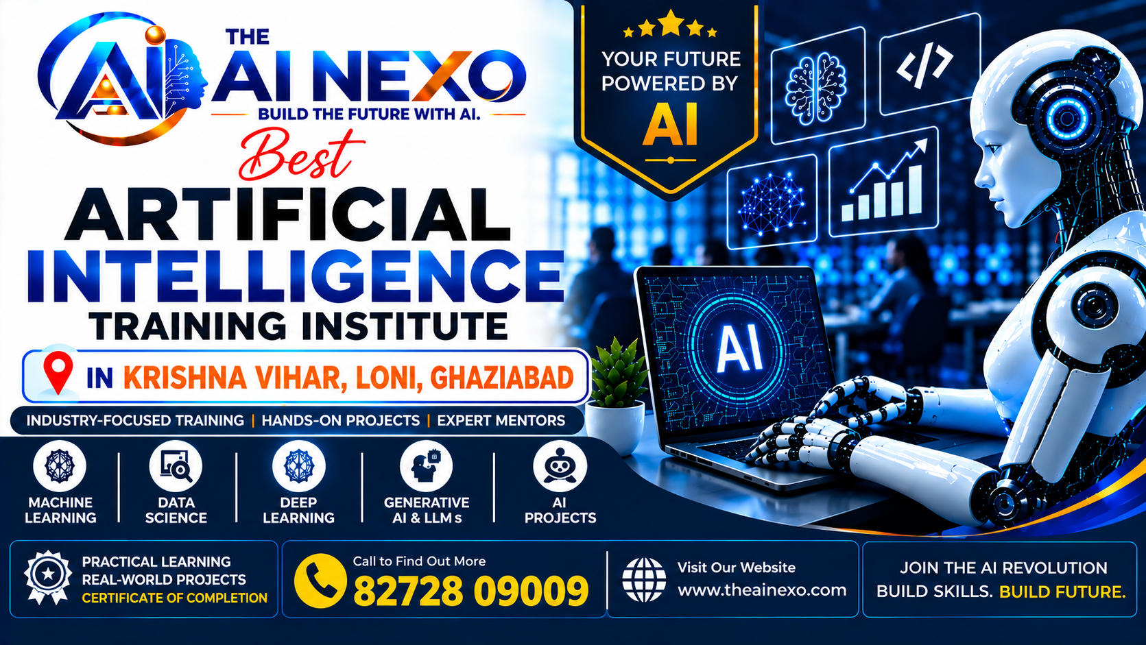 Best Artificial Intelligence Training Institute in Krishna Vihar, Loni, Ghaziabad | AI Coaching, Classes & Professional Courses - The AI NEXO!