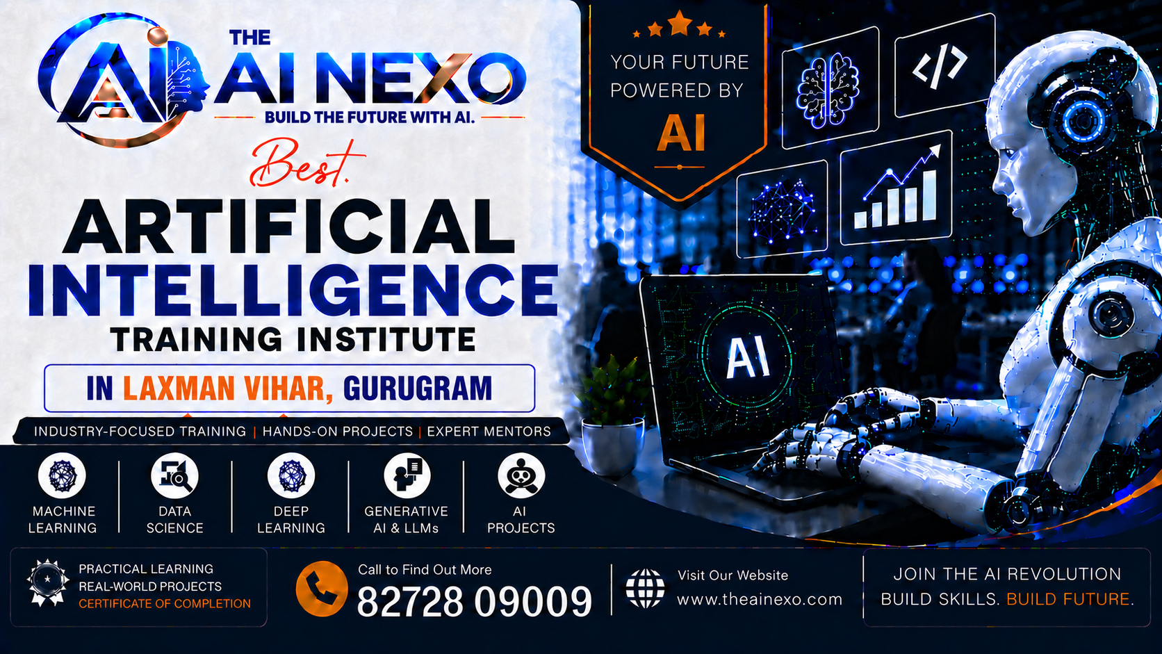 Best Artificial Intelligence Training Institute in Laxman Vihar, Gurugram | AI Coaching, Classes & Professional Courses - The AI NEXO!